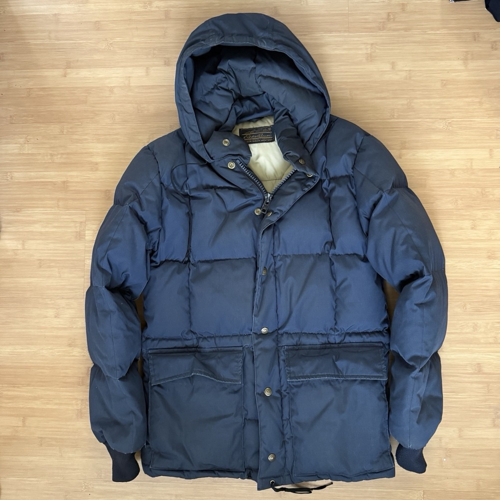 VTG Eddie Bauer Karakoram Hooded Parka Jacket‎ 70s Goose Down Quilted Small/Med?